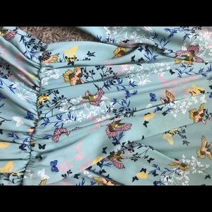 Boutique Brand Bird Print Long Sleeve Dress